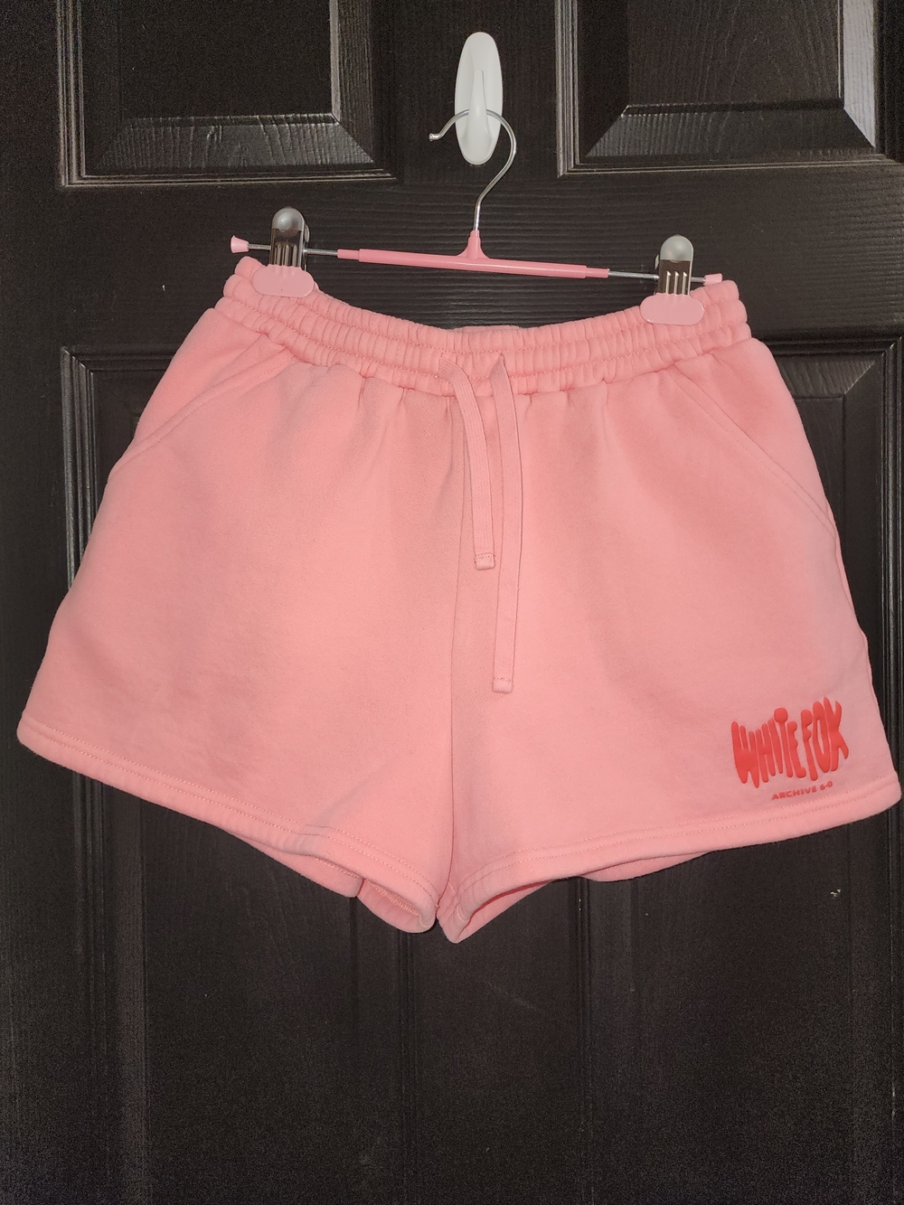 White Fox Boutique Pink Drawstring Fleece Athletic Shorts